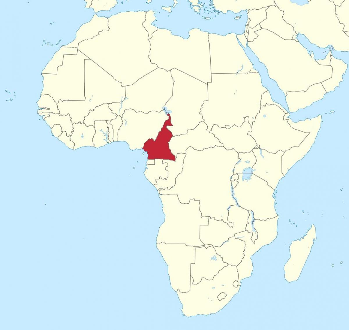 Mapa Kamerune, západná afrika