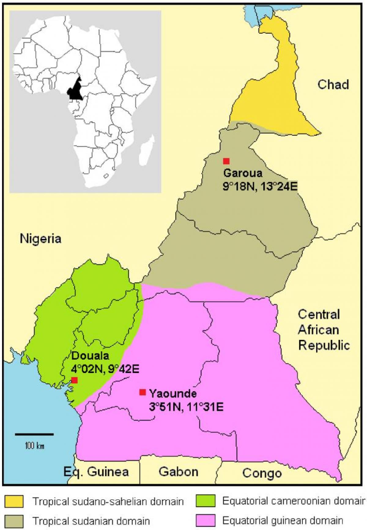Mapa Kamerun klímy