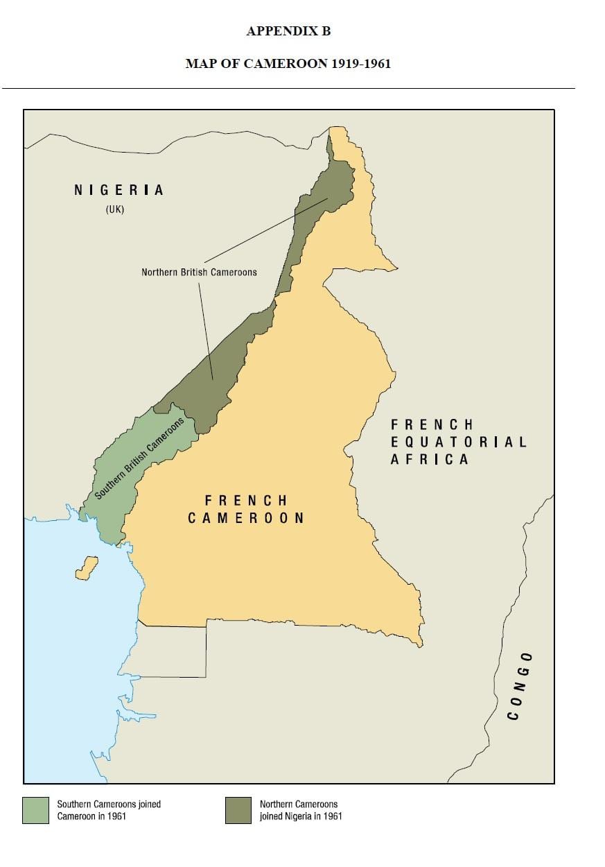 Mapa uno štáte Kamerun