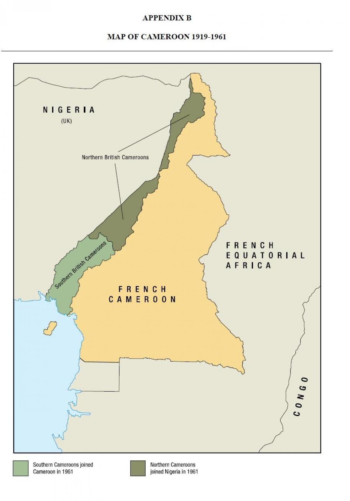 Mapa uno štáte Kamerun