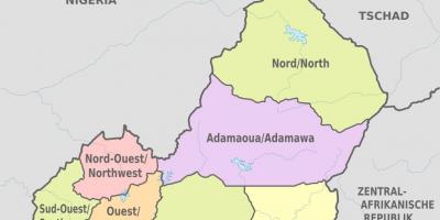 Mapa administratívnych Kamerun