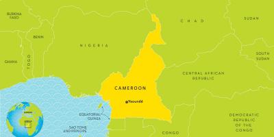 Mapa Kamerunu a okolitých krajín