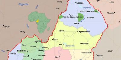 Kamerun mapu s mestá